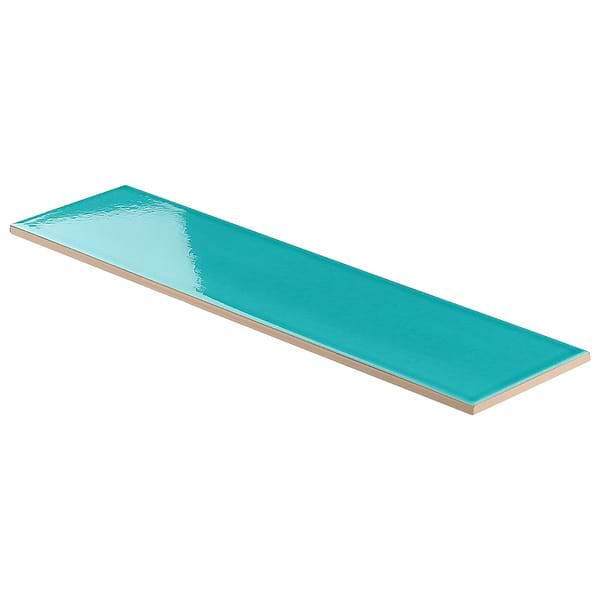 Colorplay Teal Green 4.5x18 Crackled Glossy Ceramic Tile