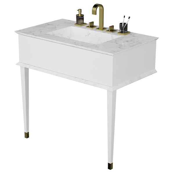 Classic Collection 36"  Carrara and White Vanity