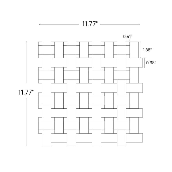 Twine Asian Statuary 1x2 Honed Marble Mosaic Tile