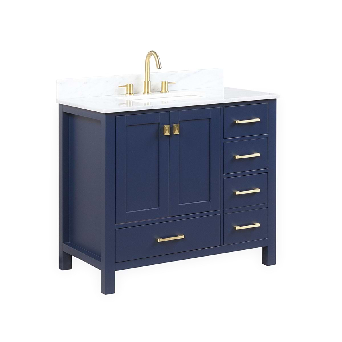 Athena 36'' Blue Vanity And Marble Counter