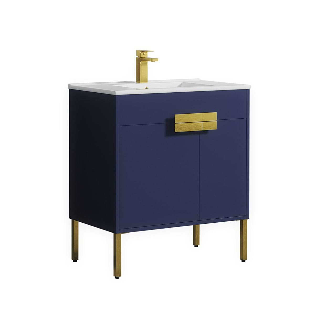 Portofino 30'' Navy Blue Vanity And Counter