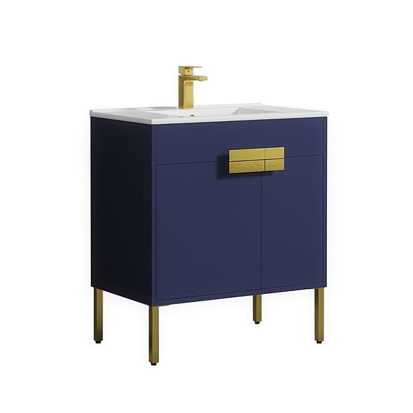 Portofino 30'' Navy Blue Vanity And Counter