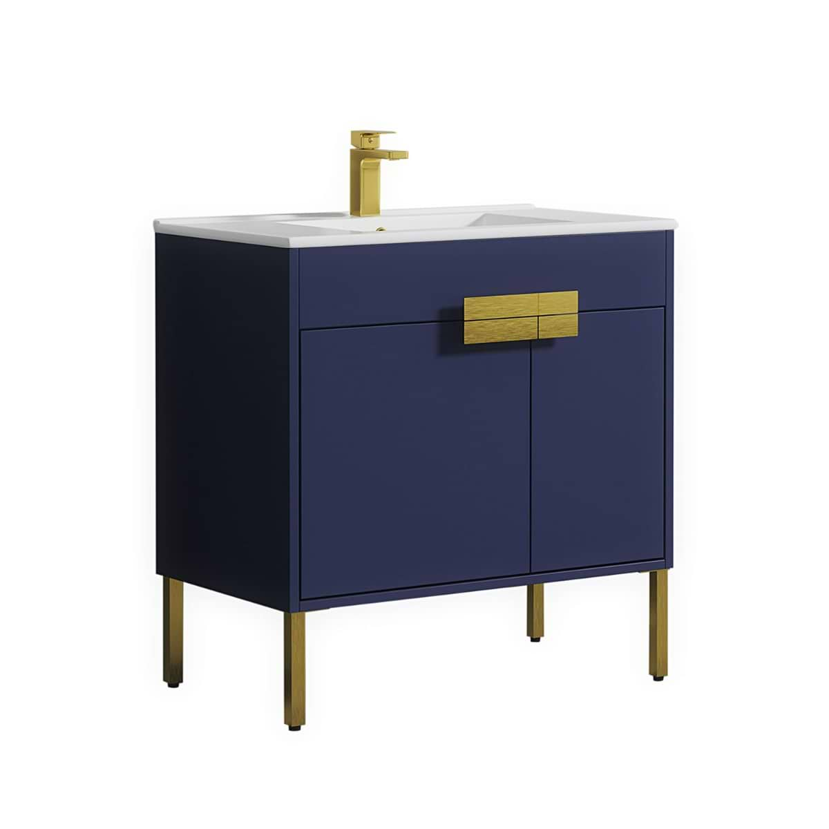 Portofino 36'' Navy Blue Vanity And Counter