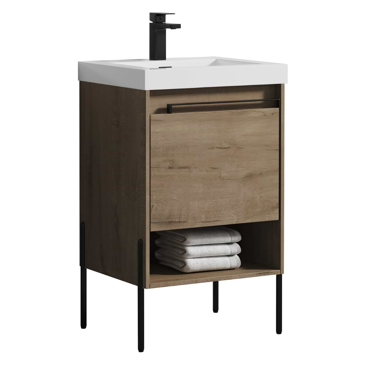 Kaleb 20'' Classic Oak Vanity and Counter