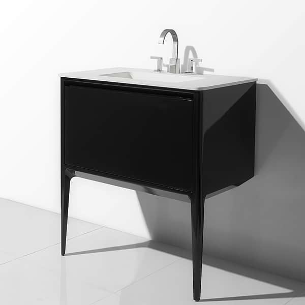 Luxe Collection  30" Black Gloss Vanity, View 4, open zoomed image