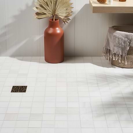 Bianco Dolomite White 3x3 Premium Honed Marble Mosaic Tile