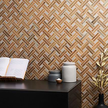 Eternal Basketweave Herringbone Oak Matte Porcelain Wood Look Mosaic Tile