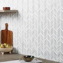 Nabi Alula Arctic Blue Chevron Crackled Glossy Glass Mosaic Tile