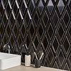 Basque Black Jade Brass Inlay 6x12 Beveled Polished Marble Tile; in Black and Gold  Black Jade, Brass; for Backsplash, Bathroom Wall, Kitchen Wall, Wall Tile; in Style Ideas Art Deco, Classic, Traditional