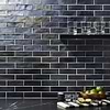 Magico Iridescent Night Black 2x6 Polished Glass Mosaic Tile; in Black, Gray Glass; for Backsplash, Bathroom Wall, Kitchen Wall, Outdoor Wall, Pool Tile, Shower Wall, Wall Tile; in Style Ideas Art Deco, Beach, Contemporary, Mediterranean, Mid Century, Modern, Transitional; released 2025; new, trends