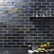 Magico Iridescent Night Black 2x6 Polished Glass Mosaic Tile