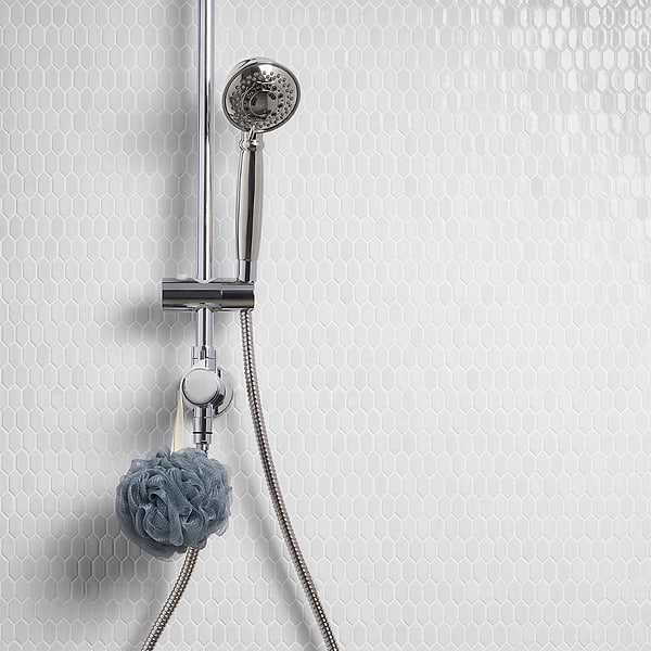 Flicker Rain White 1/4" x 1" Polished Glass Mosaic Tile