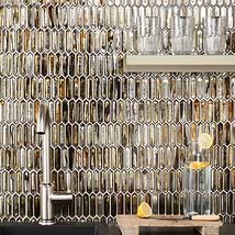 Komorebi Picket Golden Honey 1x3 Polished Glass Mosaic Tile