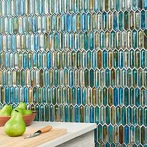 Komorebi Picket Juneau Spring Multicolor 1x3 Polished Glass Mosaic Tile