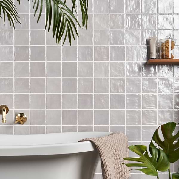 Montauk Fog 4x4 Mixed Finish Ceramic Tile