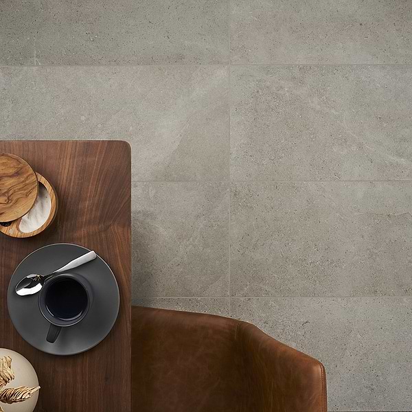New Rock Fumo Light Gray 12x24 Limestone Look Matte Porcelain Tile