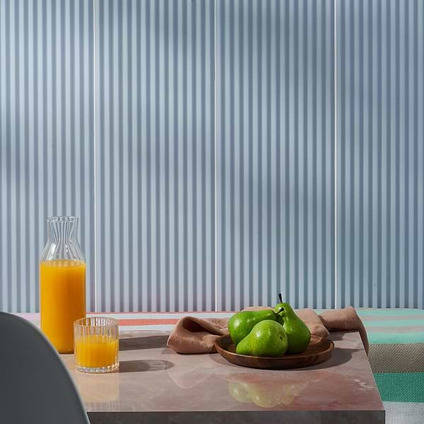 Mod Denim Blue 12x36 3D Fluted Matte Ceramic Tile 