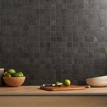 Acadia Charcoal Black 2x2 Limestone Look Matte Porcelain Mosaic Tile