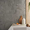 Acadia   French Pattern Slate Gray Matte Porcelain Mosaic Tile; in Gray  Porcelain; for Backsplash, Bathroom Floor, Bathroom Wall, Commercial Floor, Floor Tile, Kitchen Floor, Kitchen Wall, Outdoor Wall, Pool Tile, Shower Floor, Shower Wall, Wall Tile; in Style Ideas Classic, Industrial, Mid Century, Traditional, Transitional
