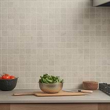 Acadia Warm Linen White 2x2 Limestone Look Matte Porcelain Mosaic Tile