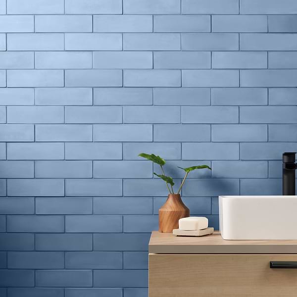 Color One Moon Blue 2x8 Matte Cement Tile