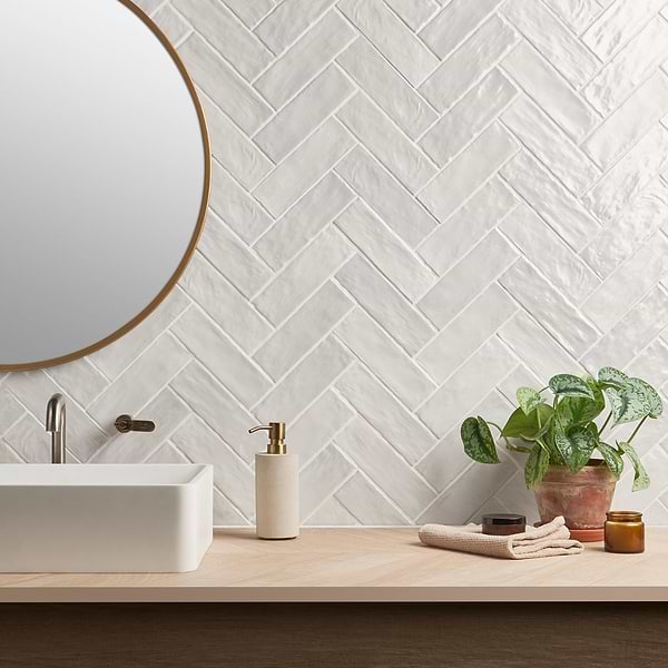 Montauk Gin 2x8 White Mixed Finish Ceramic Tile