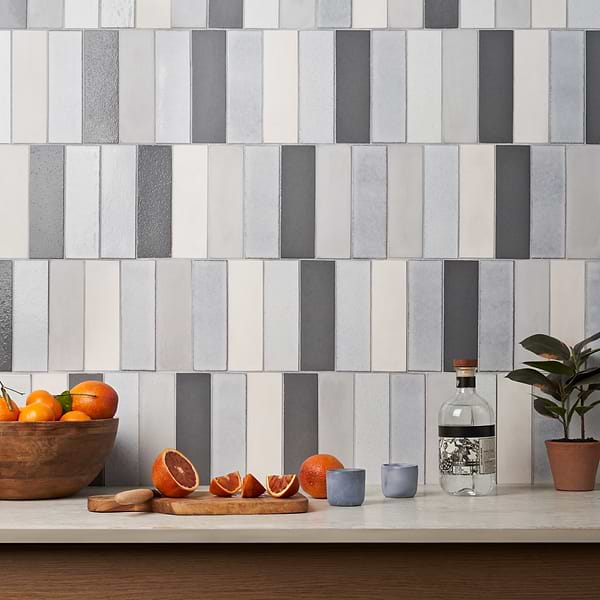Color One Cloud Blend 2x8 Cement and Lava Stone Tiles
