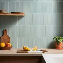Color One Robin Egg Blue 2x8 Matte Cement Tile