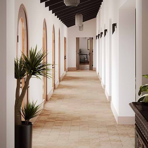 Parma Cotto Brown Matte Star and Cotto Brown Matte Cross 6" Terracotta Look Porcelain Tile