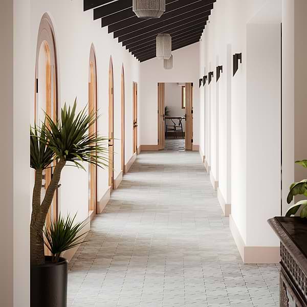 Parma Dove Gray Matte Star and Dove Gray Matte Cross 6" Porcelain Tile