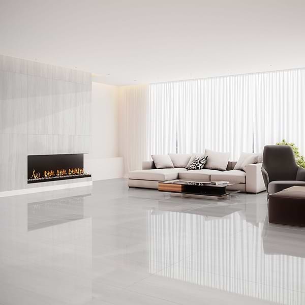 Nashville White 24x48 Travertine Look Polished Porcelain Tile