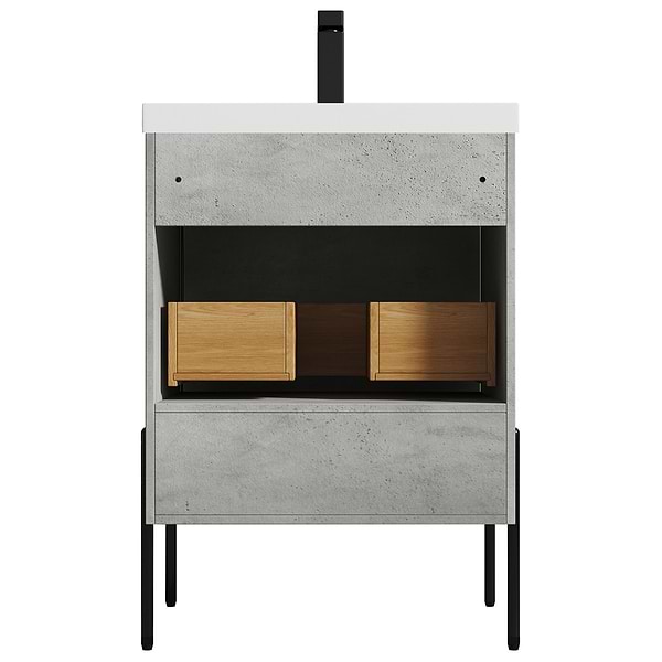Kaleb 24'' Cement Gray Vanity and Counter