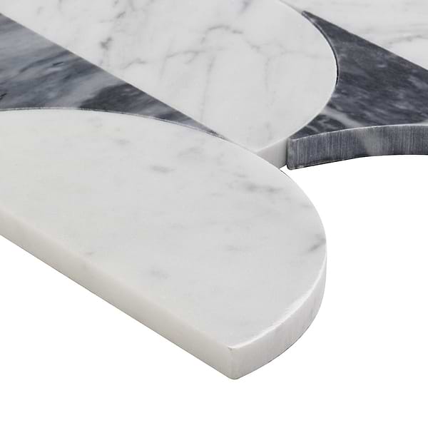 Moonrise Bardiglio Gray Polished Marble Waterjet Mosaic Tile
