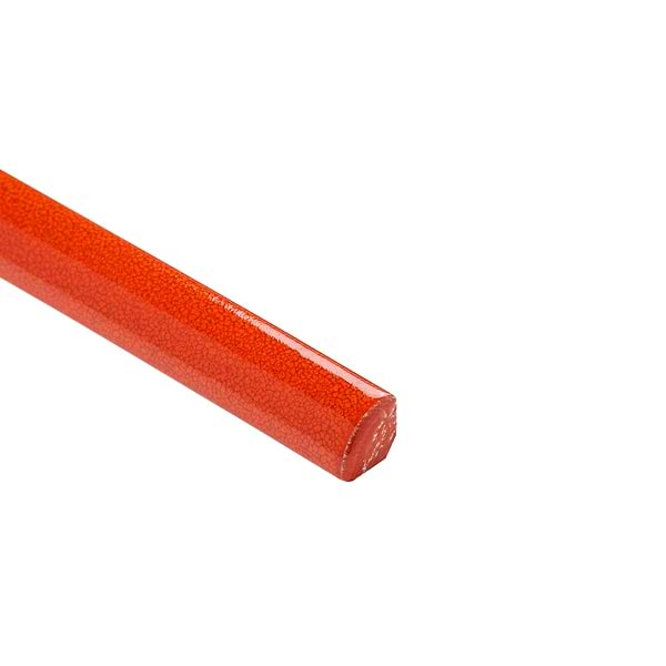 Emery Orange .5x8 Handmade Crackled Glossy Terracotta 1/4 Round Bullnose