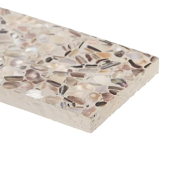 Reef Cream 3x12 Polished Pearl Terrazzo Subway Tile