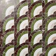 Elizabeth Sutton Arc Vertical Rainbow Multicolor 12x12 Polished Marble Mosaic Tile
