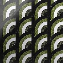 Elizabeth Sutton Arc Vertical Soul Green & Black 12x12 Polished Marble Mosaic Tile