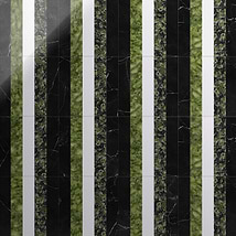 Elizabeth Sutton Arc Linear Soul Green & Black 12x12 Polished Marble Mosaic Tile
