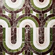 Elizabeth Sutton Arc Wave Rainbow Multicolor 12x12 Polished Marble Mosaic Tile