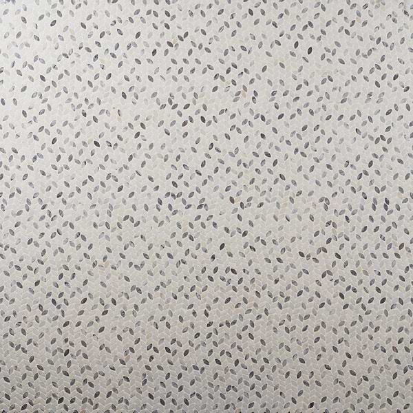 Dova Lilac Tumbled Waterjet Marble Mosaic Tile in White, Purple, View 1
