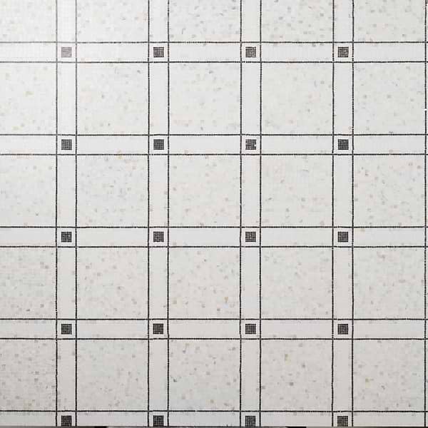 Lattica Calacatta Gold Polished Marble Micro Mosaic Tile in White, Black, View 1