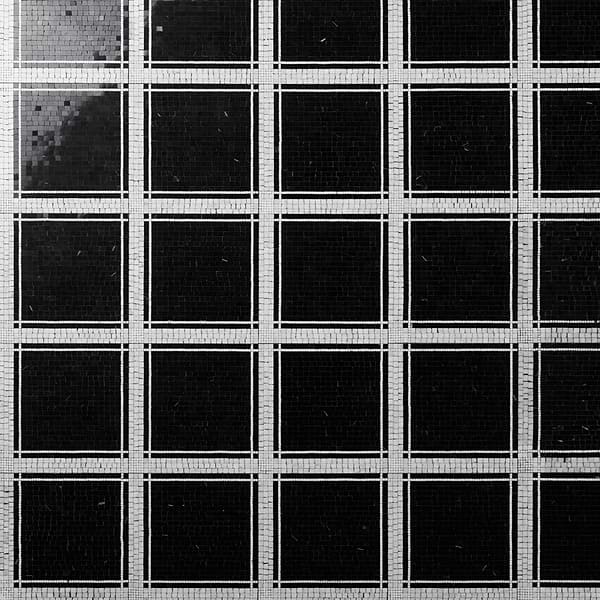 Lattica Nero Marquina Polished Marble Micro Mosaic Tile in Black, White, View 1