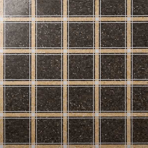 Lattica Saint Laurent Polished Marble Micro Mosaic Tile in Brown, White, View 1