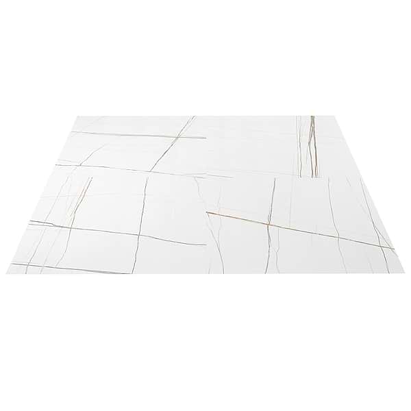 Minera Sahara Blanco White 48x48 Marble Look Polished Porcelain Tile