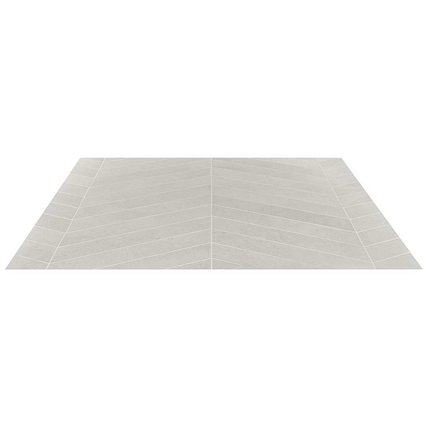 New Rock Perla White 4x21 Chevron Limestone Look Matte Porcelain Tile
