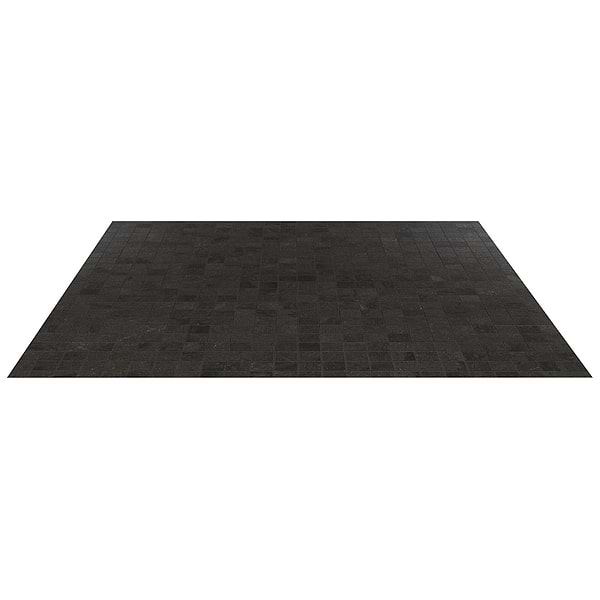 Acadia Charcoal Black 2x2 Limestone Look Matte Porcelain Mosaic Tile
