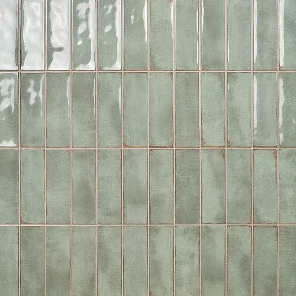 Los Lunas Green 4x12 Polished Ceramic Subway Tile in Green, View 1