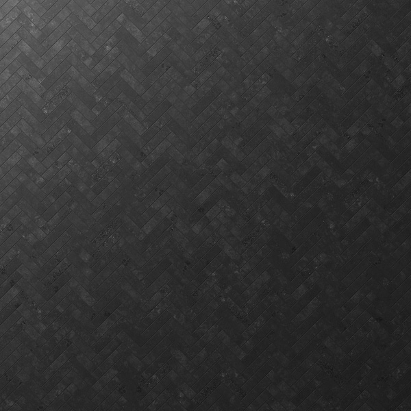 Portrait Black 1x4 Herringbone Matte Mosaic Tile in Black, View 1