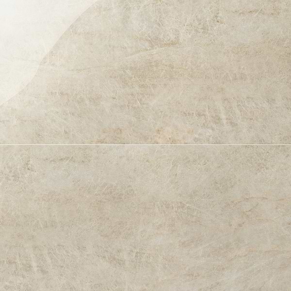 Grand Taj Mahal Lux Shimmer Fawn Beige 24x48 Stone Look Polished Porcelain Tile in Beige, View 1