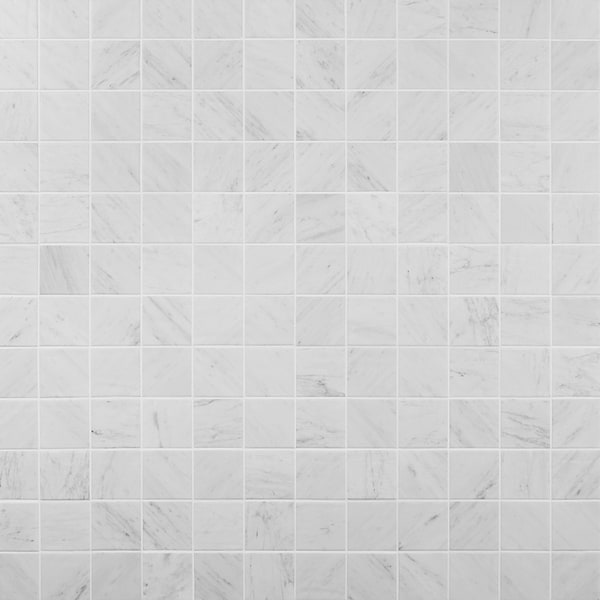 Velour Bianco Carrara 4x4 Leather Marble Tile in White, View 1